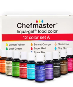 Linneas 12 Color Kit SET A Chefmaster .70oz LIQUA-GEL Supplies