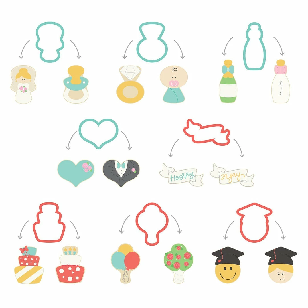 American Crafts Life Events Shape Shifters Set From Sugarbelle 4 American Crafts Life Events Shape Shifters Set From Sugarbelle