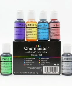 Linneas 8 Color .64 Oz Kit Chefmaster AIRBRUSH Supplies