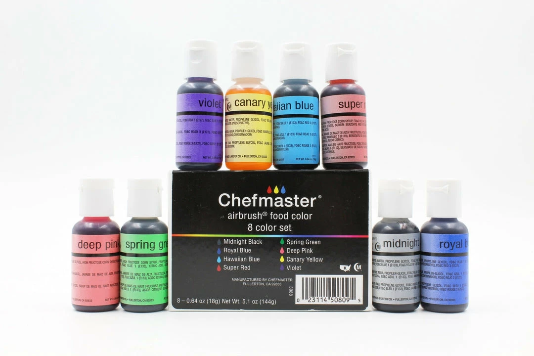 Linneas 8 Color .64 Oz Kit Chefmaster AIRBRUSH Supplies 4 Linneas 8 Color .64 Oz Kit Chefmaster AIRBRUSH Supplies