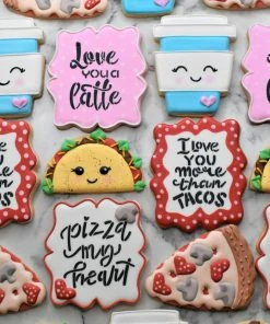 The Flour Box Taco Pizza Latte Valentine's Cookie Decorating Kit 11 The Flour Box Taco Pizza Latte Valentine's Cookie Decorating Kit