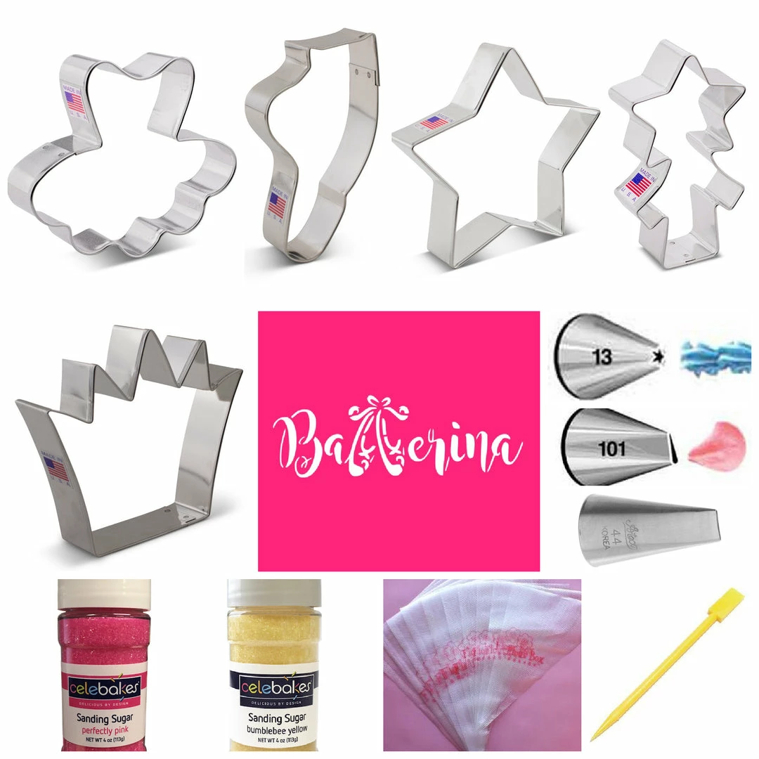 The Flour Box Ballet Cookie Decorating Kit Cutters 4 The Flour Box Ballet Cookie Decorating Kit Cutters