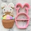 Flour Box Bakery Cutters Bunny In Basket 3-in-1 Multi-Cookie Cutter