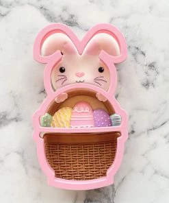 Flour Box Bakery Cutters Bunny In Basket 3-in-1 Multi-Cookie Cutter