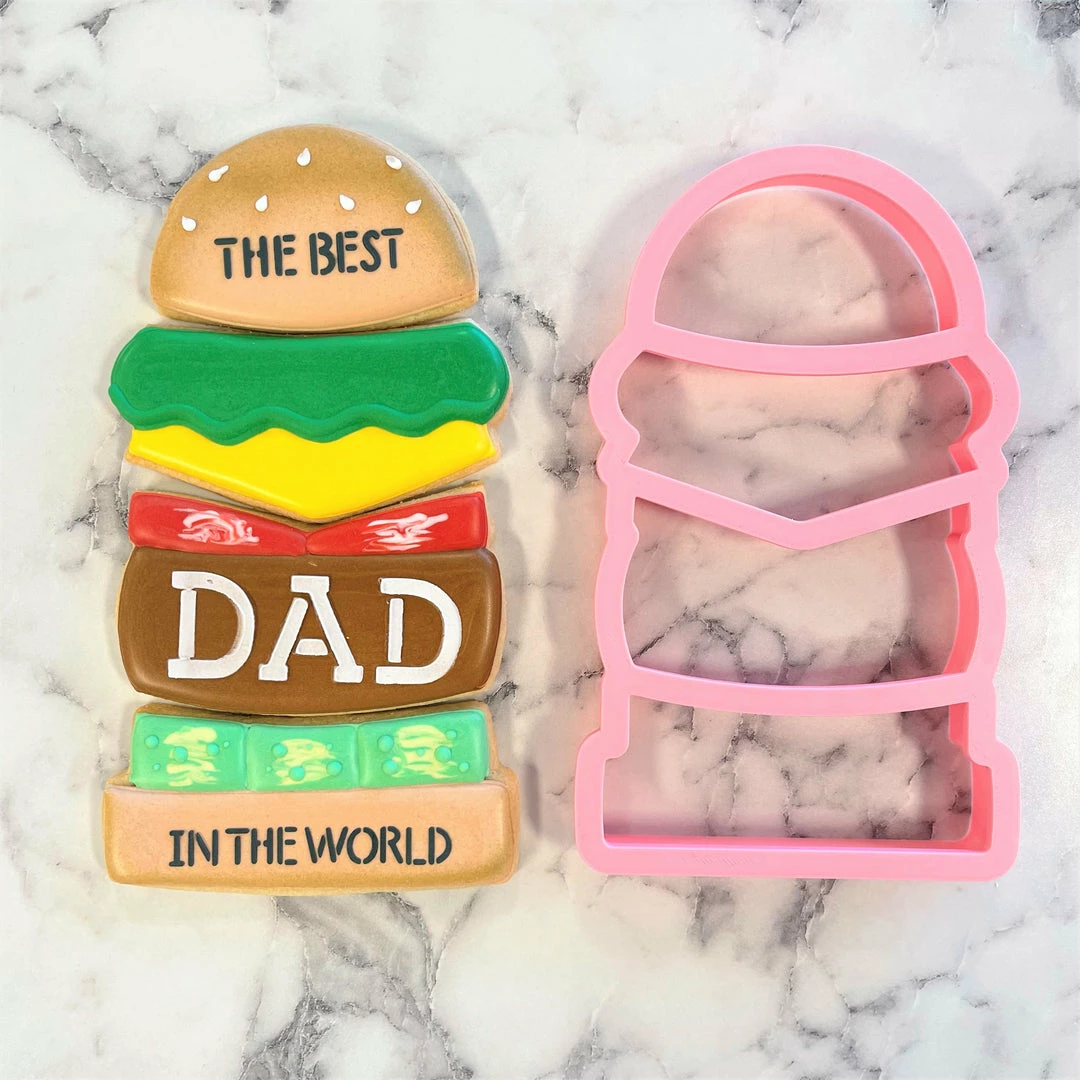 Flour Box Bakery Cutters Burger Stack 4-in-1 Multi-Cookie Cutter 4 Flour Box Bakery Cutters Burger Stack 4-in-1 Multi-Cookie Cutter