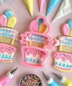 Flour Box Bakery Cake And Balloons 3-in-1 Multi-Cookie Cutter Cutters