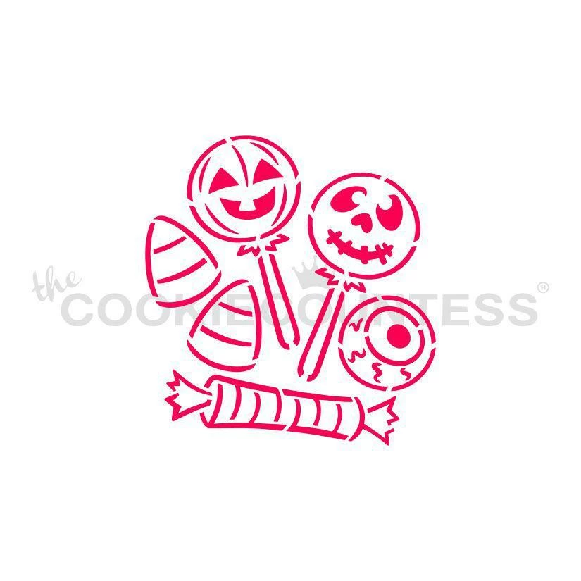 Cookie Countess Halloween Candy PYO Stencil Drawn With Character 3 Cookie Countess Halloween Candy PYO Stencil Drawn With Character