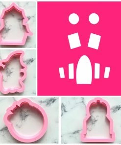 Flour Box Bakery Cutters Haunted House Cookie Cutter BUNDLE With Stencil