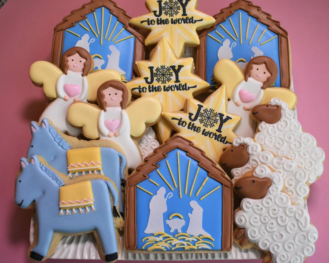 Flour Box Bakery Nativity Cookie Decorating Kit Cutters 6 Flour Box Bakery Nativity Cookie Decorating Kit Cutters
