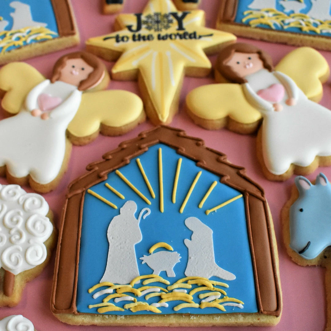 Flour Box Bakery Nativity Cookie Decorating Kit Cutters 8 Flour Box Bakery Nativity Cookie Decorating Kit Cutters
