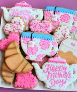 Flour Box Bakery Cutters Mother's Day Tea Cookie Decorating Kit