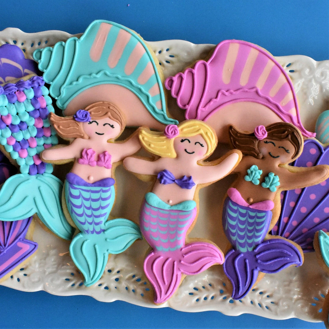 Flour Box Bakery Mermaid Cookie Decorating Kit 6 Flour Box Bakery Mermaid Cookie Decorating Kit