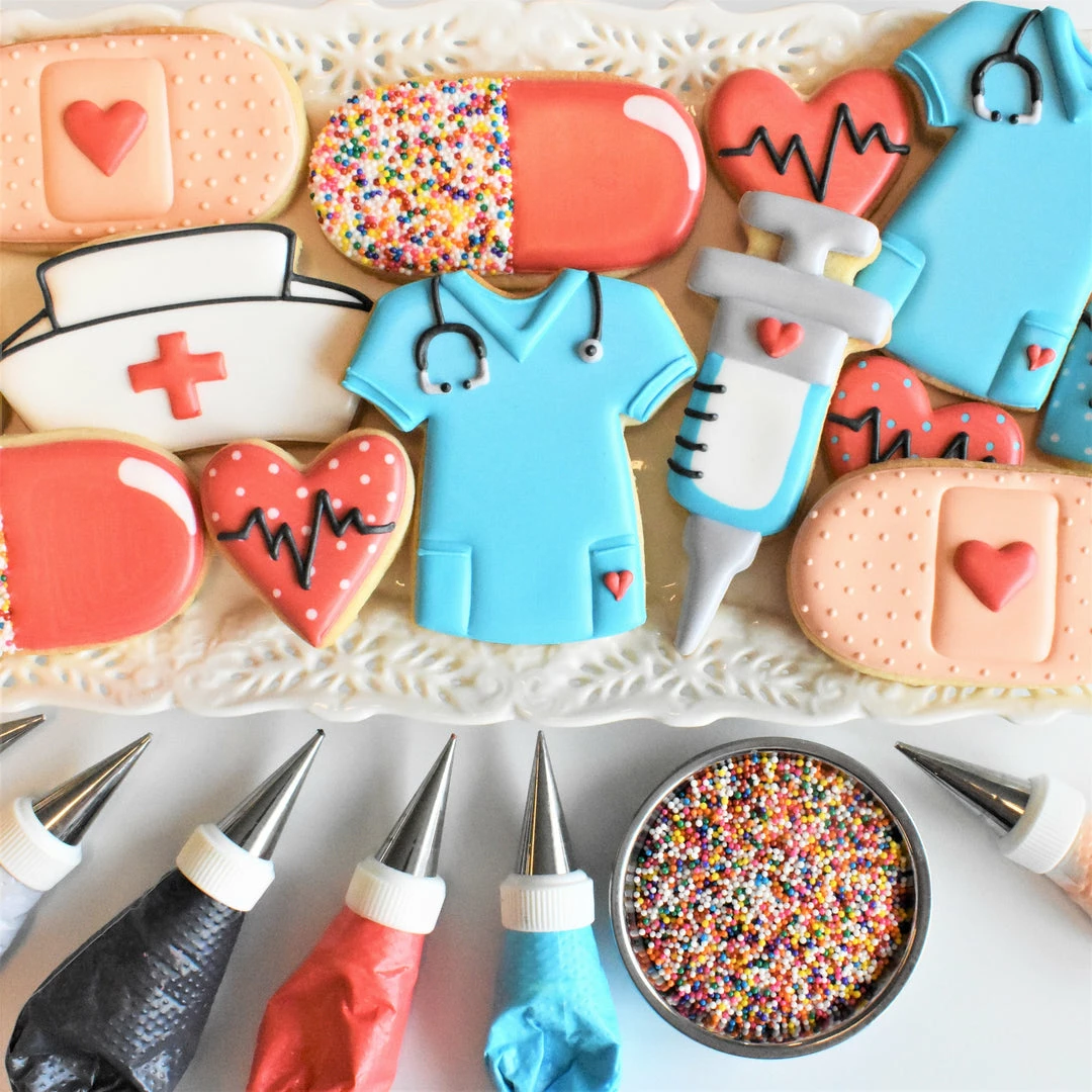 Flour Box Bakery Nurse Cookie Decorating Kit 4 Flour Box Bakery Nurse Cookie Decorating Kit