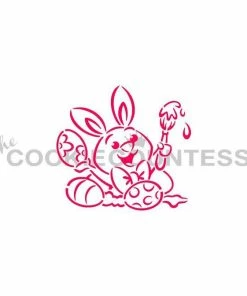 Cookie Countess Stencils Bunny Painting Eggs PYO Stencil