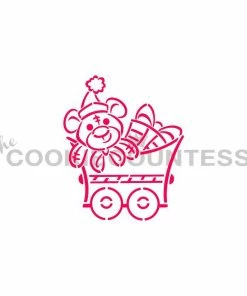 Cookie Countess Stencils Christmas Train Teddy Bear DWC/PYO Stencil