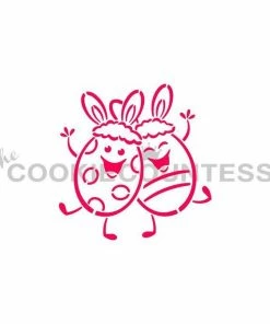 Cookie Countess Happy Easter Eggs With Bunny Ears PYO Stencil