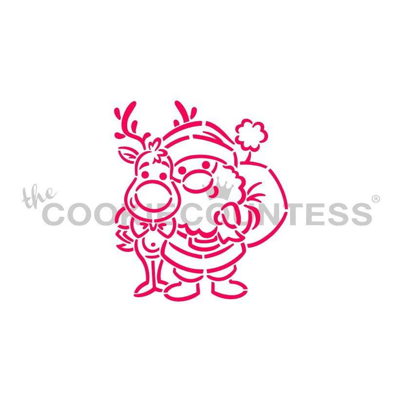 Cookie Countess Santa & Rudolph DWC/PYO Stencil Stencils 3 Cookie Countess Santa & Rudolph DWC/PYO Stencil Stencils