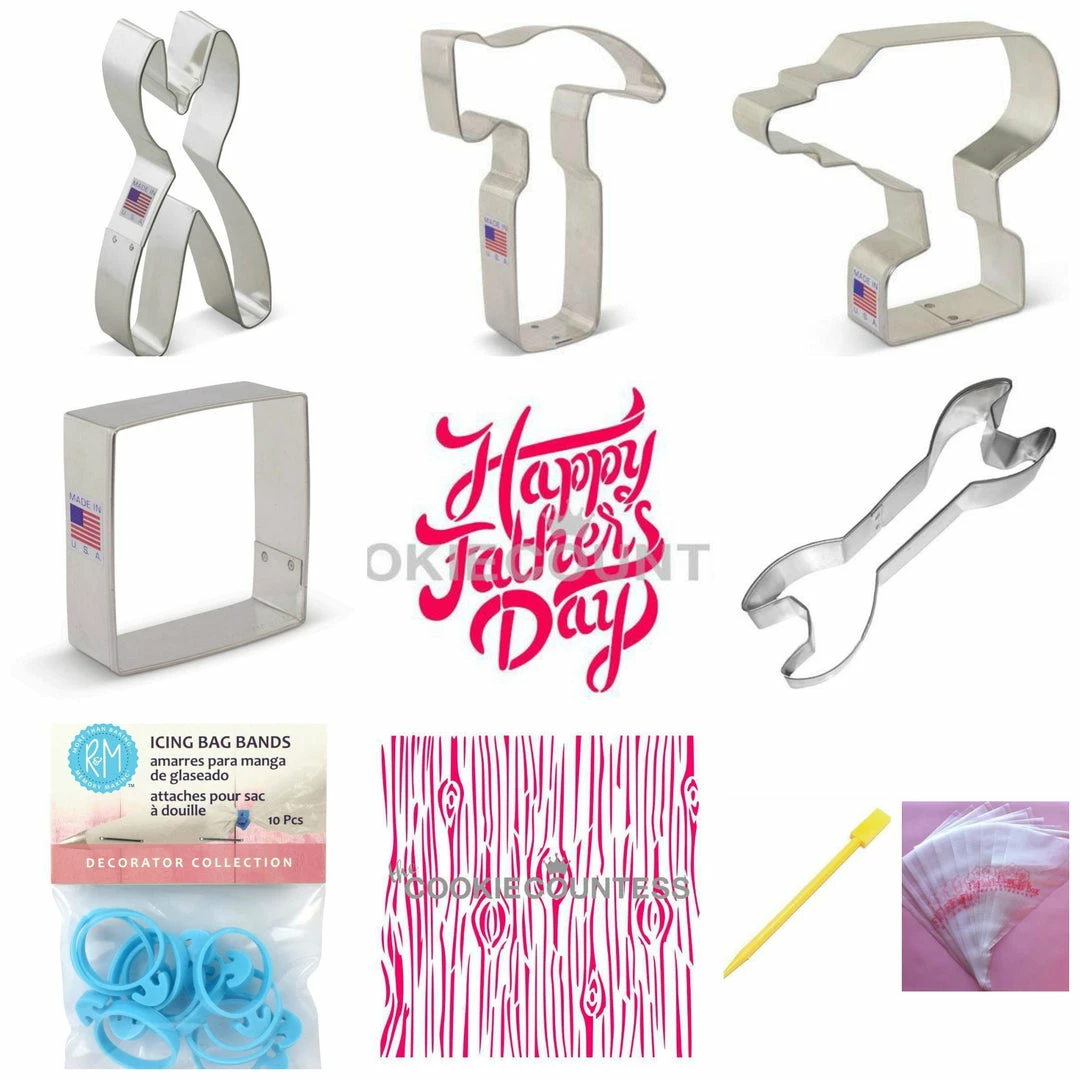 The Flour Box Father's Day Tool Cookie Decorating Kit 4 The Flour Box Father's Day Tool Cookie Decorating Kit