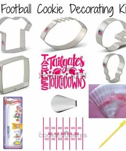 Flour Box Bakery Football Cookie Decorating Kit Cutters