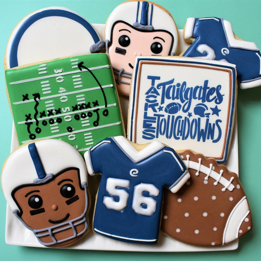Flour Box Bakery Football Cookie Decorating Kit Cutters 3 Flour Box Bakery Football Cookie Decorating Kit Cutters