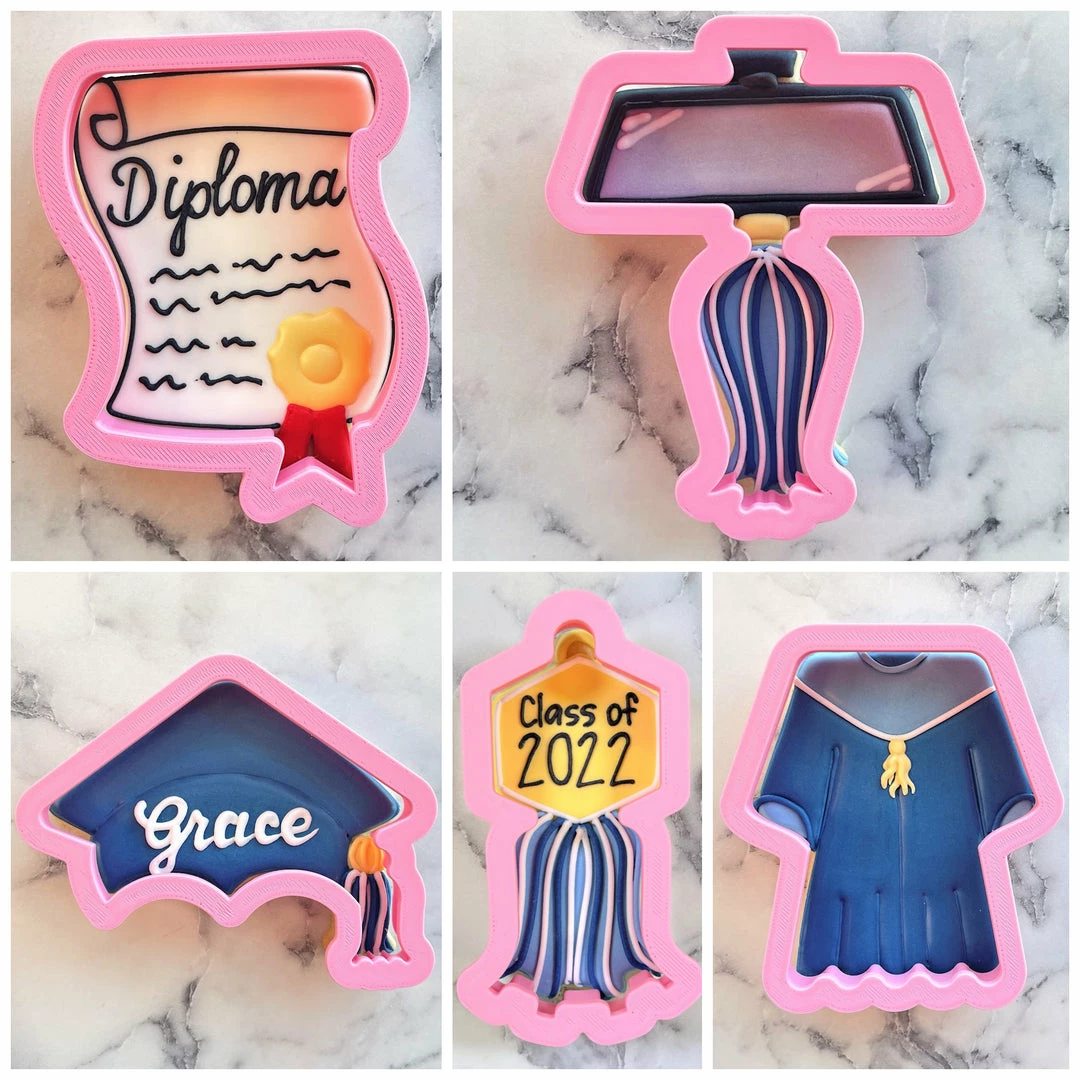 Flour Box Bakery Graduation Cookie Cutter Set Cutters 7 Flour Box Bakery Graduation Cookie Cutter Set Cutters