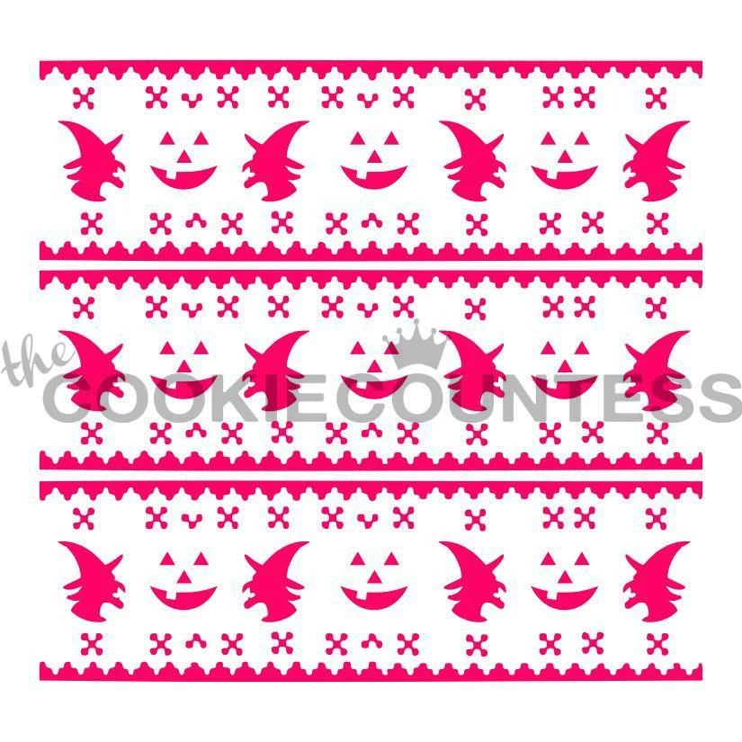 Cookie Countess Stencils Halloween Fair Isle Stencil 3 Cookie Countess Stencils Halloween Fair Isle Stencil