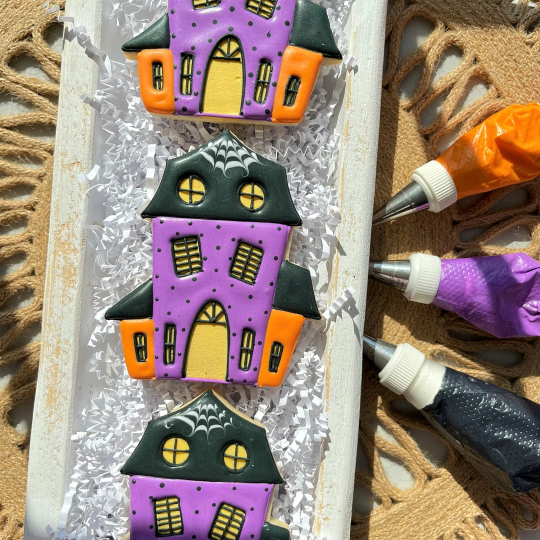 Flour Box Bakery Cutters Haunted House Cookie Cutter BUNDLE With Stencil 7 Flour Box Bakery Cutters Haunted House Cookie Cutter BUNDLE With Stencil