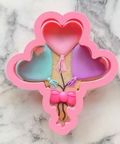 Flour Box Bakery Heart Balloons Cookie Cutter