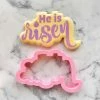 Flour Box Bakery He Is Risen Plaque Cookie Cutter With Stencil ONLY