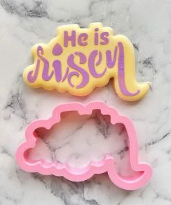 Flour Box Bakery He Is Risen Plaque Cookie Cutter With Stencil ONLY