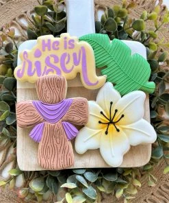 Flour Box Bakery He Is Risen Cookie Cutter Set With Stencil