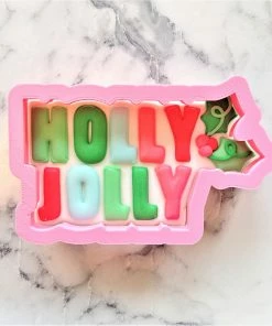 Flour Box Bakery Holly Jolly Plaque Cookie Cutter With Stencil SET Cutters