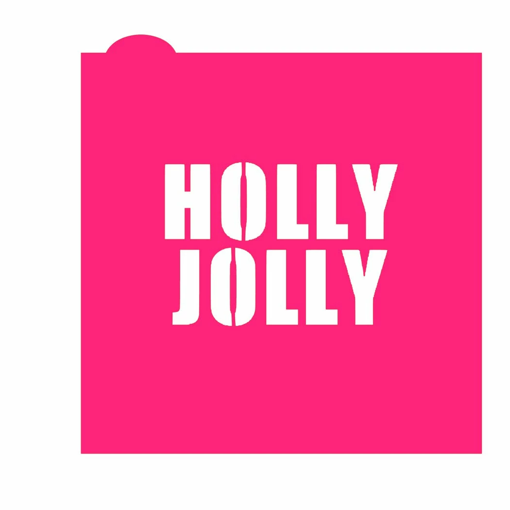 Flour Box Bakery Holly Jolly Plaque Cookie Cutter With Stencil SET Cutters 6 Flour Box Bakery Holly Jolly Plaque Cookie Cutter With Stencil SET Cutters