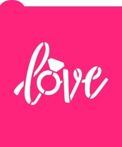 Flour Box Bakery Love With Diamond Ring Cookie Cutter And Stencil Set