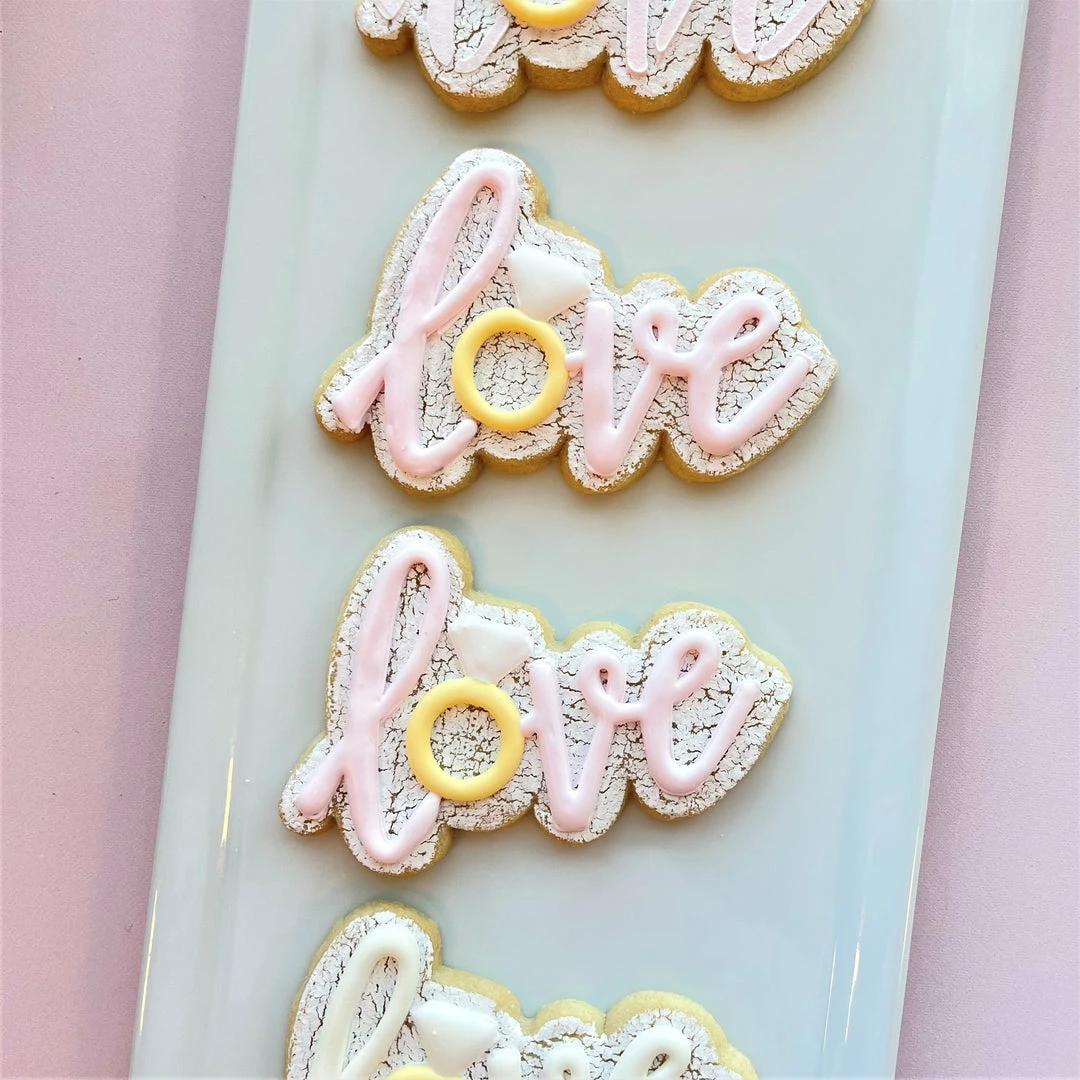 Flour Box Bakery Love With Diamond Ring Cookie Cutter And Stencil Set 8 Flour Box Bakery Love With Diamond Ring Cookie Cutter And Stencil Set