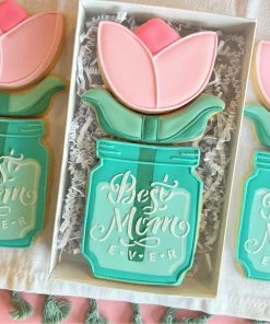 Flour Box Bakery Moms, Dads, And Grads Cookie Cutter Set, Stencil, And Digital Decorating Guide Cutters