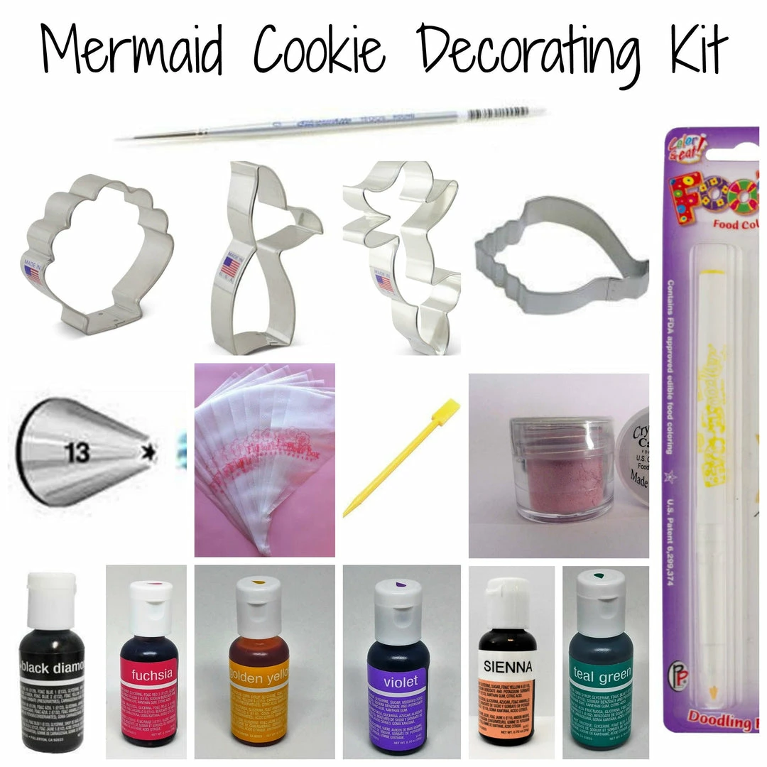 Flour Box Bakery Mermaid Cookie Decorating Kit 4 Flour Box Bakery Mermaid Cookie Decorating Kit