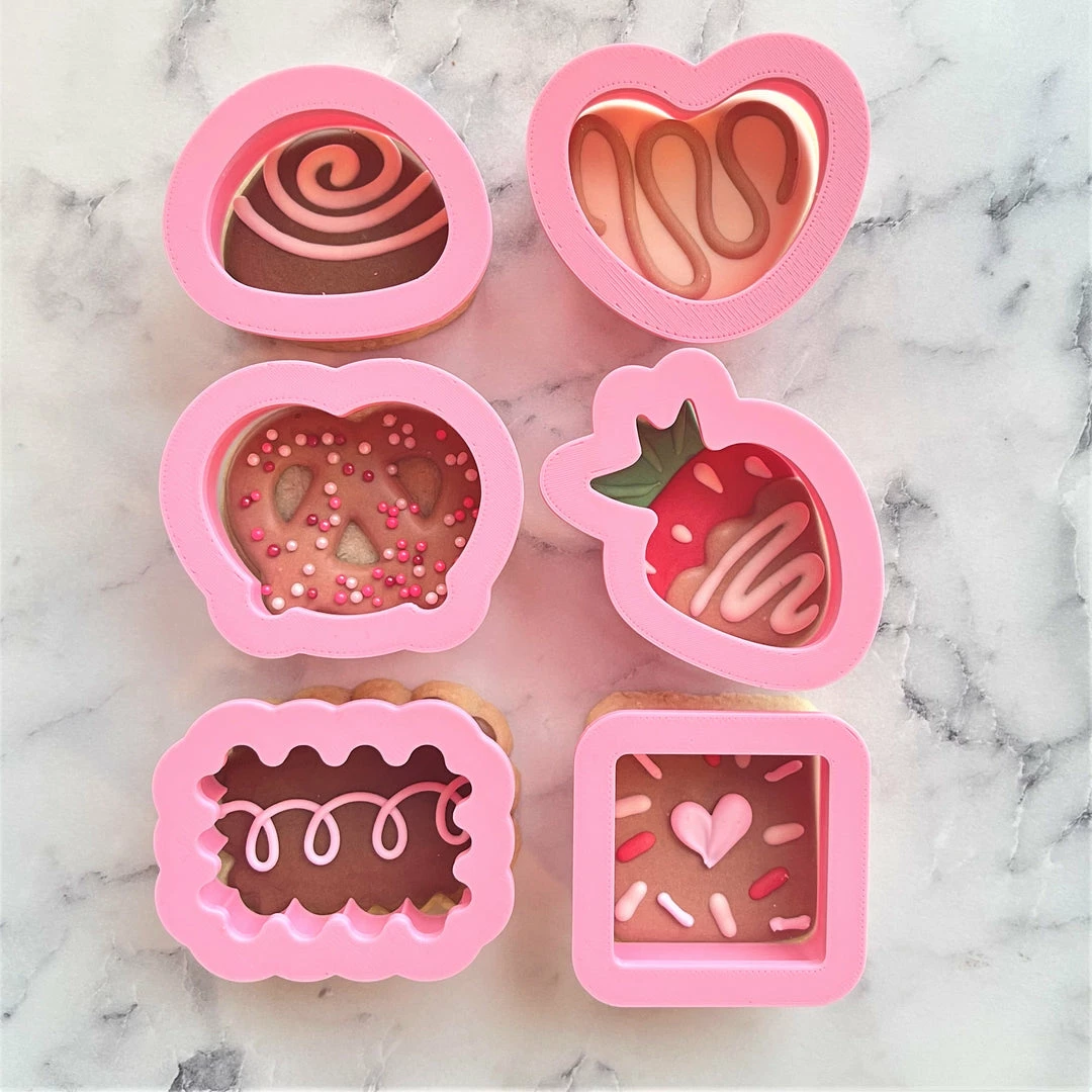 Flour Box Bakery Cutters Chocolate Pieces MINI Cookie Cutter Set 4 Flour Box Bakery Cutters Chocolate Pieces MINI Cookie Cutter Set