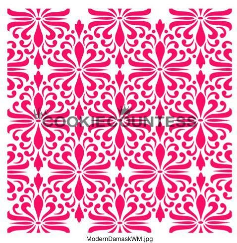 Cookie Countess Stencils Modern Damask Stencil 3 Cookie Countess Stencils Modern Damask Stencil