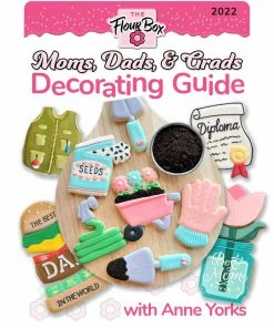 Flour Box Bakery Moms, Dads, And Grads Cookie Cutter Set, Stencil, And Digital Decorating Guide Cutters