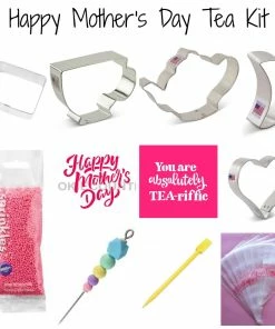 Flour Box Bakery Cutters Mother's Day Tea Cookie Decorating Kit