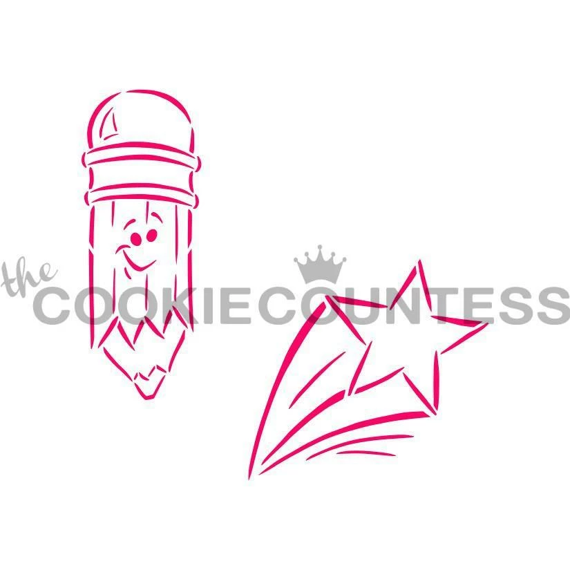 Cookie Countess Pencil And Star Stencil 3 Cookie Countess Pencil And Star Stencil