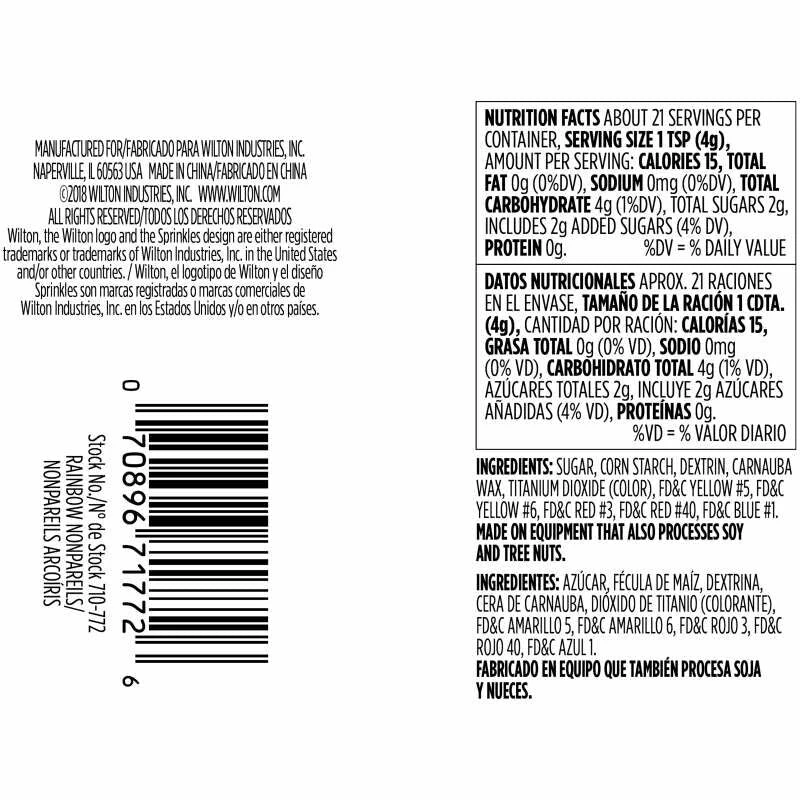 Supplies Rainbow Nonpareils Wilton SMALL Sprinkles 4 Supplies Rainbow Nonpareils Wilton SMALL Sprinkles