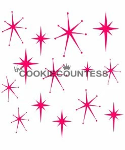 Cookie Countess Stencils Retro Stars Stencil