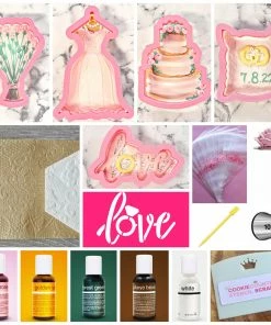 Flour Box Bakery Rustic Wedding Cookie Cutter Decorating Kit