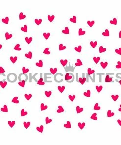 Cookie Countess Scattered Hearts Stencil Stencils