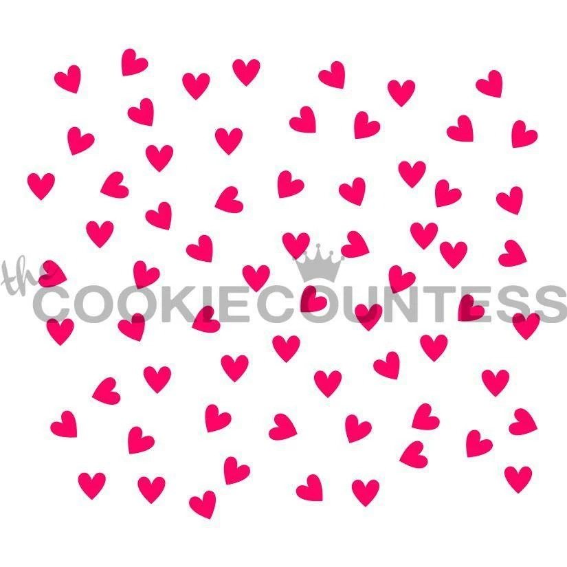 Cookie Countess Scattered Hearts Stencil Stencils 3 Cookie Countess Scattered Hearts Stencil Stencils