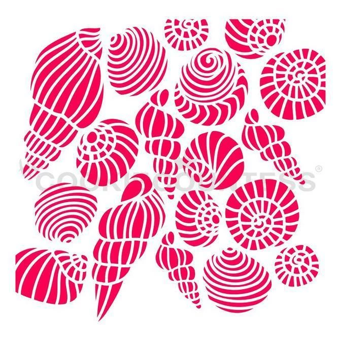 Cookie Countess Seashells Stencil Stencils 3 Cookie Countess Seashells Stencil Stencils