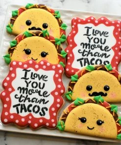 The Flour Box Taco Pizza Latte Valentine's Cookie Decorating Kit 12 The Flour Box Taco Pizza Latte Valentine's Cookie Decorating Kit