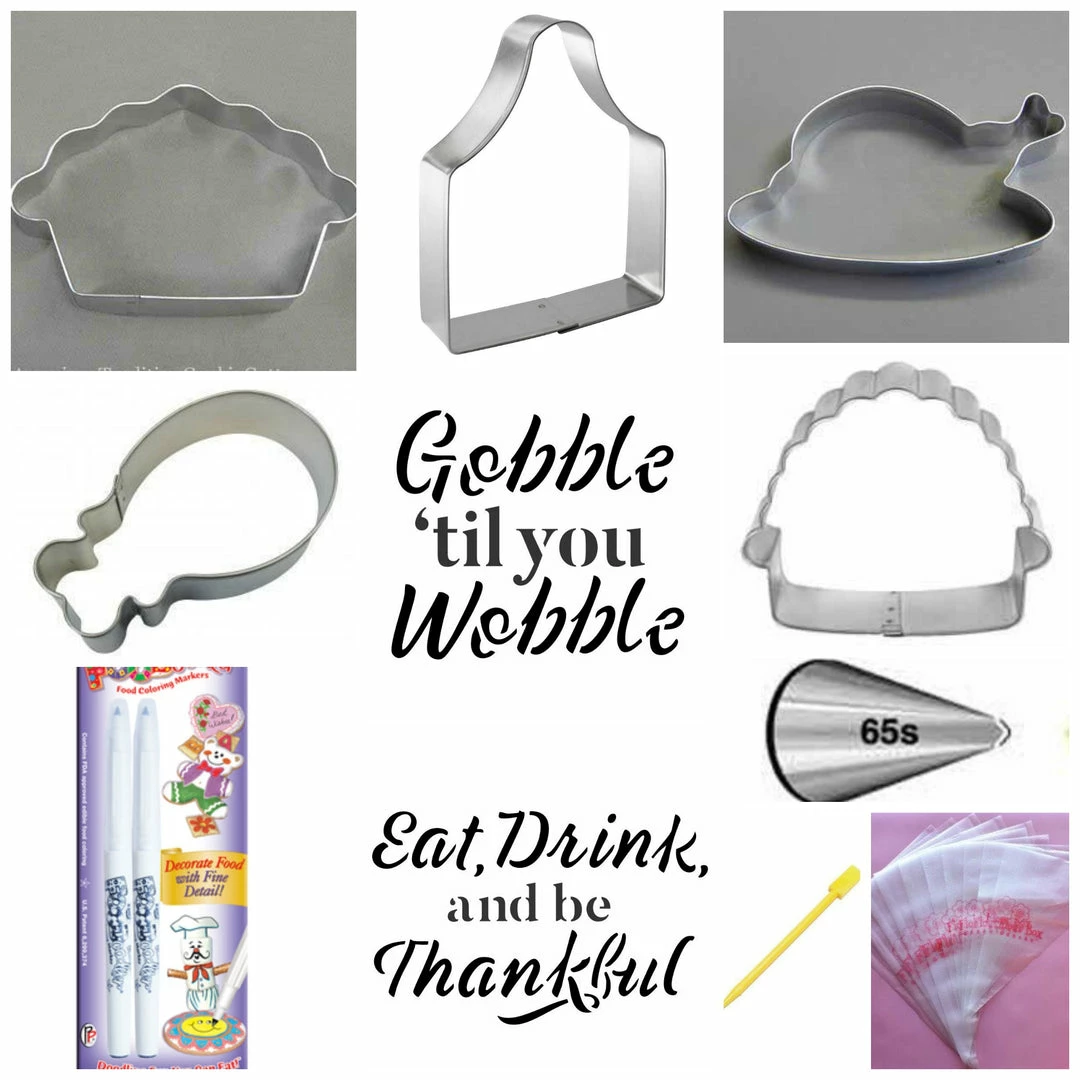 Flour Box Bakery Turkey Dinner Cookie Decorating Kit 4 Flour Box Bakery Turkey Dinner Cookie Decorating Kit